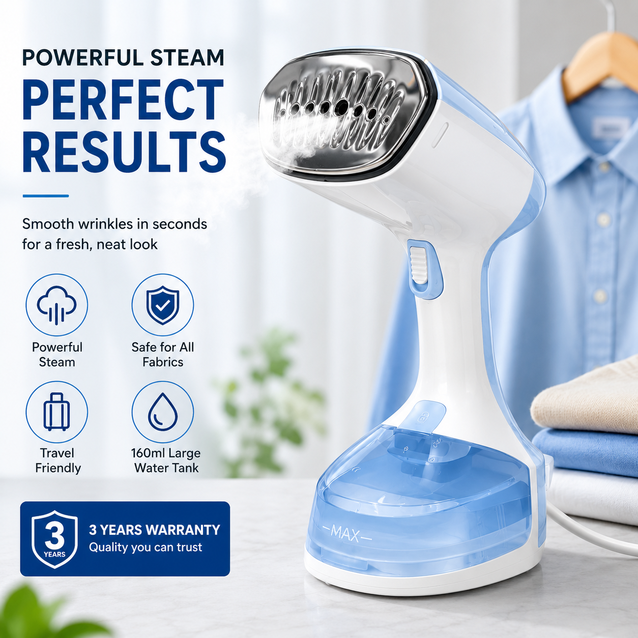 2-in-1 Handheld Steam Iron & Garment Steamer | Portable Travel Iron